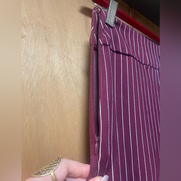 NWT Free People Burgundy Pinstriped Flares - Picture 8 of 15